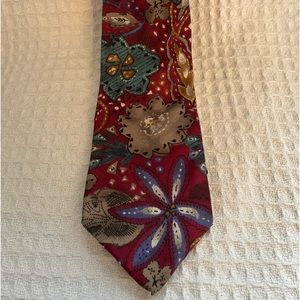 Manhattan Burgundy Floral 100% Silk Tie Made In The USA